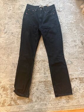 Zara Black High Rise Straight Jean